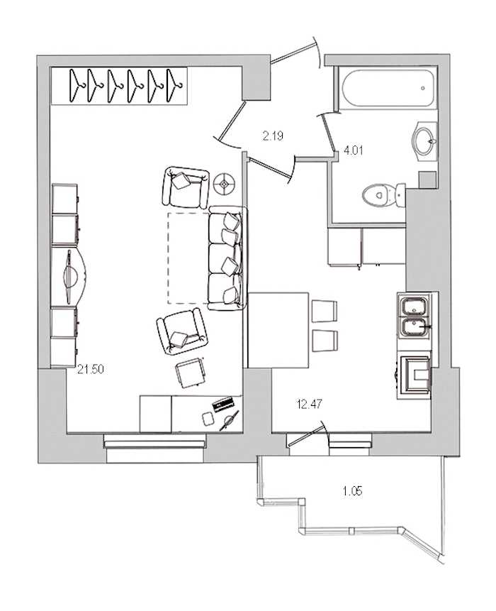 Однокомнатная квартира в Л1: площадь 41.82 м2 , этаж: 9 – купить в Санкт-Петербурге
